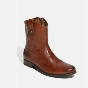 Frye Melissa Button Short Boot (Cognac)